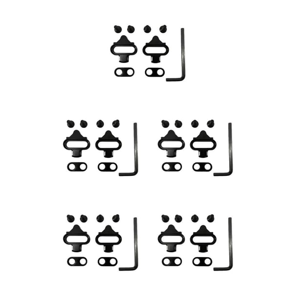 Eigraketly 1 par de tacos de Pedal izquierdo y derecho para bicicleta de montaña con llave inglesa, placas de bloqueo antideslizantes de acero, Type2 NO2