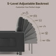 thumbnail image 2 of Jolifa Sofa Bed, 2 in 1 Sleeper Sofa with Detachable Velvet Cover, Easy to Assemble, Recliner Lounge, Comfy Futon Pull Out Couch for Living Room/Office/Apartment (Dark Grey), 2 of 10