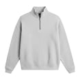 thumbnail image 5 of Blekii Men's Fleece Lined Quarter Zip Sweatshirt, Thickened Stand Collar Pullover Top, Solid Color Warm Layer for Winter, Soft Plush Interior, Casual Sporty Design, Ideal for Cold, 5 of 5