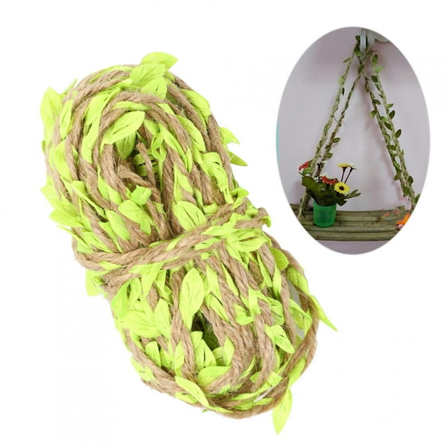 32.8 Feet Artificial Vines Burlap Leaf Ribbon Trim Fake Foliage DIY Garland Decoration For Wedding Garden Party Gift Wrapping