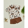thumbnail image 4 of BemeyourBBs Toddler Boys Summer Outfits Western Elements Print Shirts Shorts, 4 of 9