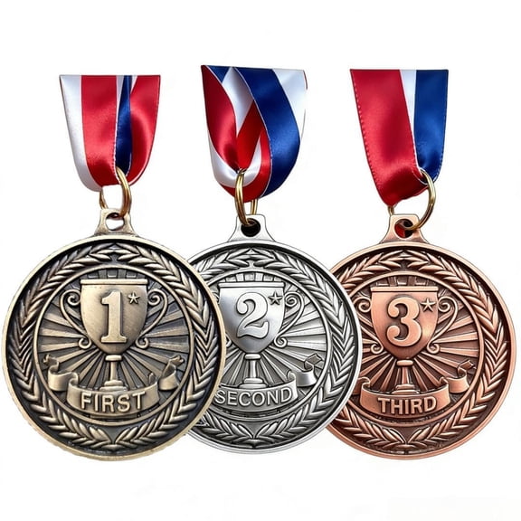 Medals for Awards 1st 2nd 3rd Place Medal Prize for Adults Sports Party Soccer Basketball Competition Winner First Second Third Place Trophy Participation Gift Party