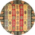 thumbnail image 1 of Ahgly Company Indoor Round Abstract Brown Red Abstract Area Rugs, 6' Round, 1 of 6