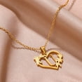thumbnail image 6 of Gold Color Dainty Flower Initials Necklace Women Girl Stainless Steel Heart Letter Choker Necklace Best Gifts Alphabet Jewelry, 6 of 8