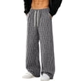 thumbnail image 2 of CQONEPT Big and Tall Straight Leg Pants for Mens Casual Work Lightweight Breathable Pant Drawstring Fall Winter Outdoor Trousers with Pockets Gray L, 2 of 7