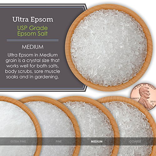 SaltWorks Bain Ultra Epsom Salt, Sans Parfum, Grain Moyen, Sac de 5 Livres