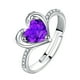 thumbnail image 1 of Anillo de promesa natural en plata maciza de oro para las mujeres de las niñas piedra de nacimiento de joyería de regalo para su aniversario de boda, 1 of 5