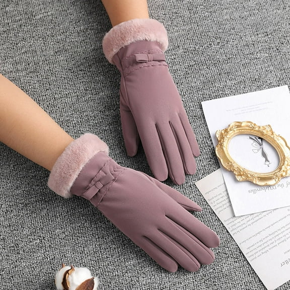 Womens Touch Screen Phone Fleece Windproof Gloves Winter Warm Wear