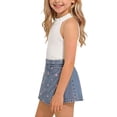 thumbnail image 5 of Amidoa Girls 2 Piece Outfits Summer Clothes Tank Top Floral Print Sleeveless Solid Color Cute T-Shirt and Casual Shorts Kids Clothing Sets White Size 7, 5 of 9