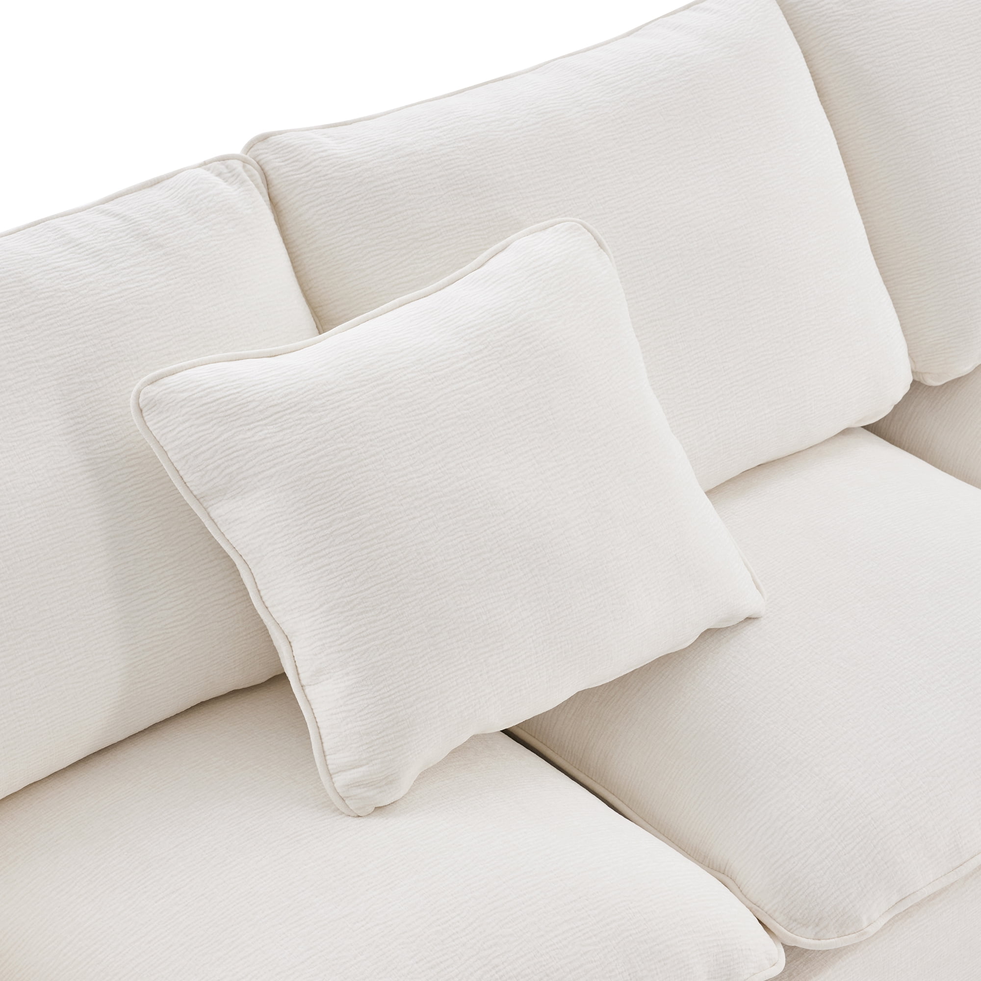 MAYEERTY 86x86" Modern L-Shaped Modular Sofa - 5-Seat Chenille Sectional with 2 Pillows, Freely Combinable for Living Room/Apartment/Office, 2 Colors