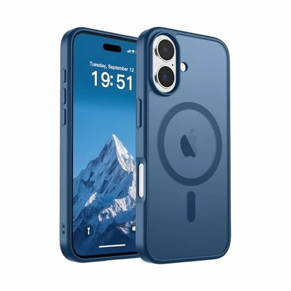 ZHU997 Magnetic for iPhone 17 Case (Compatible with MagSafe)(Military Grade Drop Protection) Translucent Matte Shockproof with Anti-Fingerprint Phone Cover 2025,Deep Blue