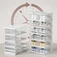 thumbnail image 4 of Plastic Shoe Box Foldable Shoe Container Shoe Organizer Box Transparent Shoe Box Dustproof Plastic Foldable Stackable Combined Shoe Organizer For Home Bedroom 3 Layer White, 4 of 8