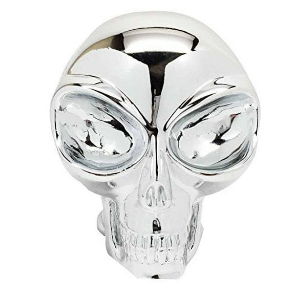 Small Cool Chrome Plated Extraterrestrial ET Alien Skull Figurine Collectible