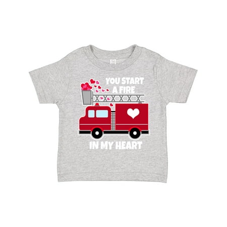 

Inktastic Valentine Fire Truck White and Pink Hearts Gift Toddler Boy or Toddler Girl T-Shirt