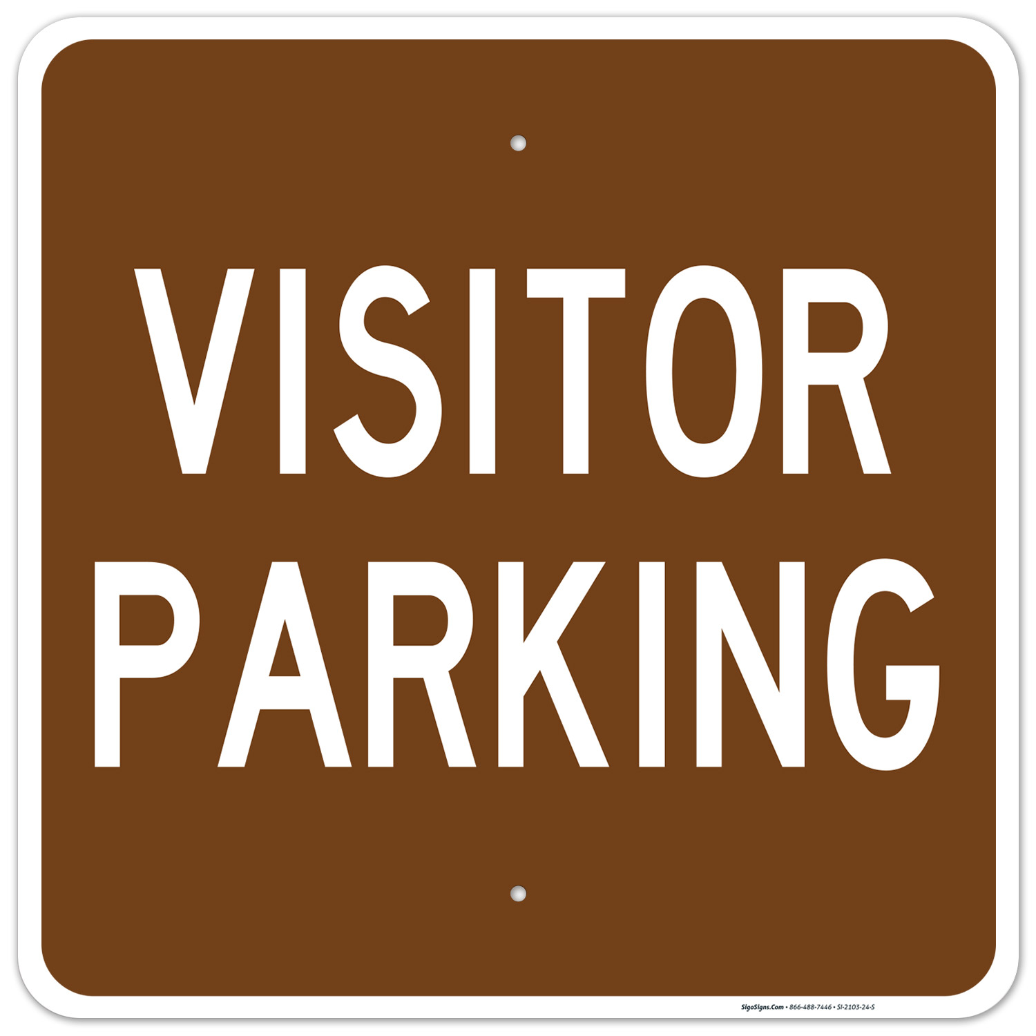 Visitor Parking Sign, Brown Background, - Walmart.com