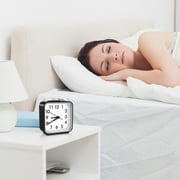 AMIR Alarm Clock, Silent Non Ticking Clock Travel Alarm Clock with Snooze & Light Alarm Clock for Bedroom Bedside Kids Elderly Black