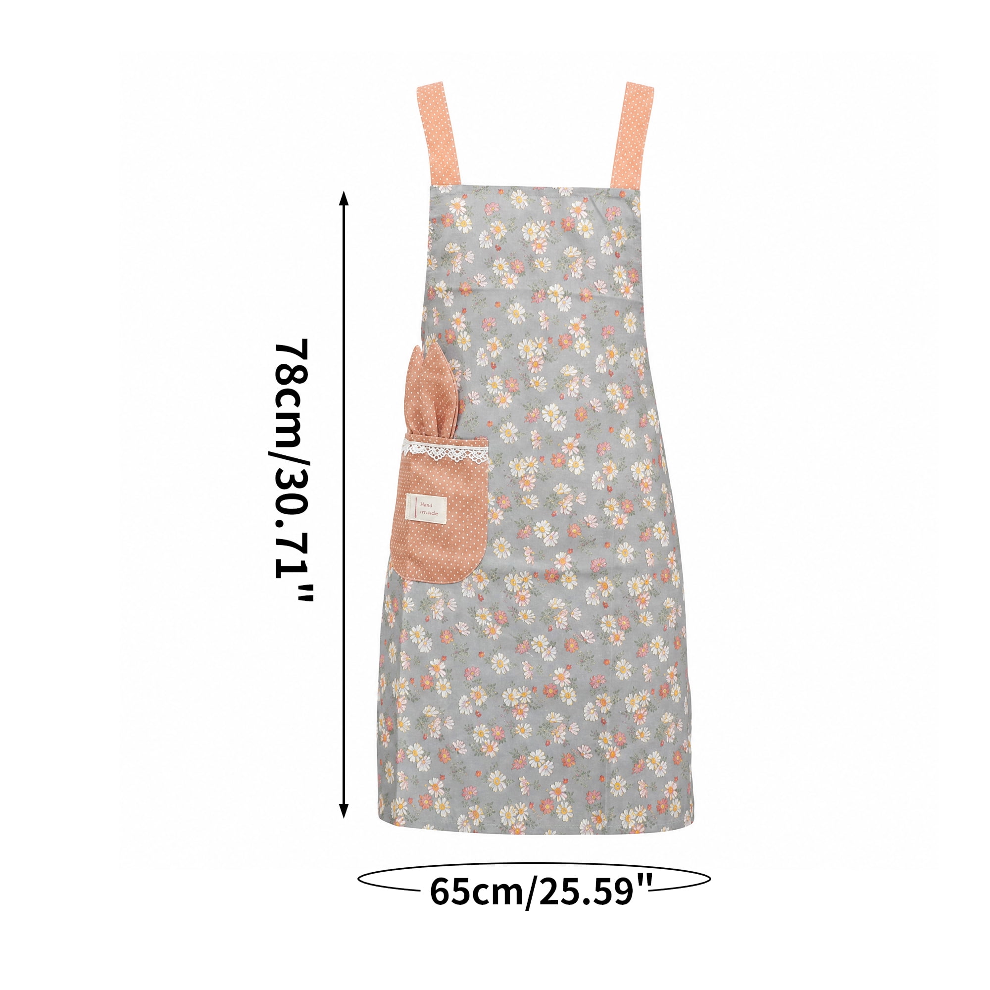 Unique Bargains Flower Pattern Kitchen Cooking Aprons for Home Blue