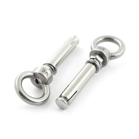 Unique Bargains 2 Pieces 6mm Thread 10mm Dill Hole Wire Rope Raw Style Shield Anchor Eye Bolts