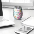 thumbnail image 3 of 12oz Stemless Wine Tumblers Pioneer Flower Floral Print Pattern Vacuum Insulated Stainless Steel Travel Tumbler Cups Mug with Lid and Straw for Champaign,Cocktail,Beer with Cleaning Brush, 3 of 5