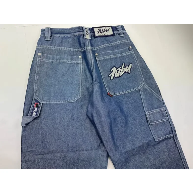 FUBU Jeans Men Y2K Hip Hop Letter Graphics Vintage Baggy FUBU Jeans Men Y2K Hip Hop Letter Graphics Vintage Baggy
