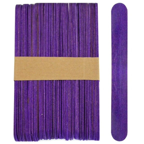 CraftySticks- 600 Pack, 6 Inch Purple Color, Jumbo Wood Popsicle Sticks for Crafts, Home, School Art, Building, Learning, Wood Tongue Depressor Size