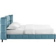 thumbnail image 4 of Modway Makenna Queen Modern Performance Velvet Platform Bed in Sea Blue, 4 of 8