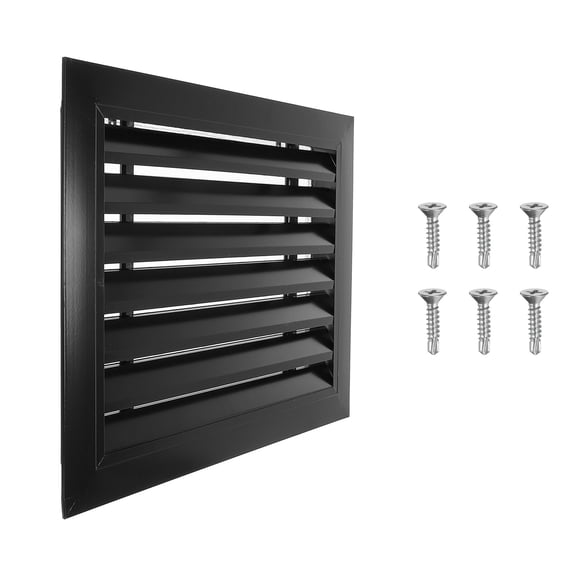 Uxcell 14x18 Inch Gable Vent, 1PCS Aluminum Alloy Wall Shed Vents with Strainer, Black
