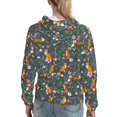 thumbnail image 7 of Kdxio Wolf Fox In Flower Forest Print Womens Oversized Hoodies Sweatshirts Hooded Pullover Tops Sweaters Casual-X-Large, 7 of 7