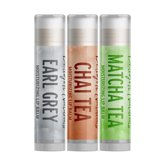 Delight Naturals Cuppa Tea Lip Balm Set - Earl Grey, Chai Tea, Green Tea