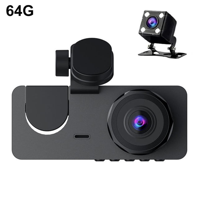 1080P HD 3-Channel Car Camera, Simultaneous Front/Inside/Rear View Recording, Compact Design for Unobstructed Driving Visibility(WiFi 32G,1set)