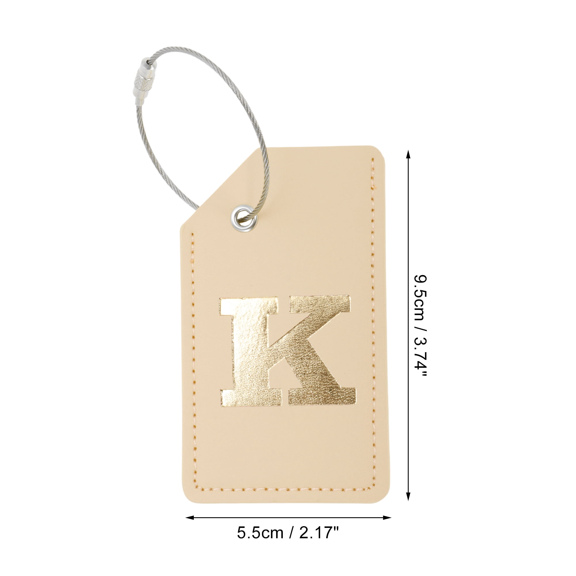 Unique Bargains 1 Pc Stylish Durable Luggage Tag for Travelling Khaki [Letter K]