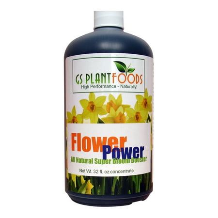 Flower Power All Natural Organic Super Bloom Booster Flowers Nutrient Super Food, Works as Both Indoor / Outdoor Flowering Power Fertilizer - 1 Quart (32 Fl. Oz.) of