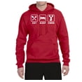 thumbnail image 2 of Cheerleading Eat Sleep Cheer Girl Sports Unisex Graphic Hoodie Sweatshirt, Red, 2XL, 2 of 3