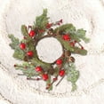 thumbnail image 4 of Christmas Candle Wreath for Table Centerpiece – Artificial Leaf Candle Ring Garland, Multicolor Decorative Candlestick Wreath for Holiday Dining Room Home Decor, 13 Inch, 4 of 5