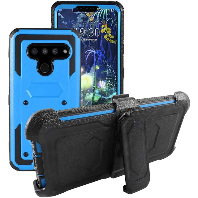 Mignova LG V50 /LG V50 ThinQ case,Heavy-Duty Shockproof Full Body Protection Rugged Hybrid Case with Rotating Belt Clip and Bracket 2019 Release(Blue)