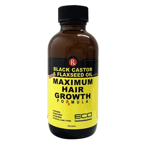 Black Castor And Flaxseed Maximum Hair Growth Oil By Eco Style, 2 Oz -  