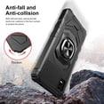 thumbnail image 4 of Compatible for Cricket Vision Plus Case w/Tempered Glass Screen Protector [Military Grade] Ring Car Mount Kickstand Shockproof Hard Phone Case - Black, 4 of 7