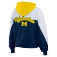 thumbnail image 3 of Women's WEAR by Erin Andrews Navy/White Michigan Wolverines Color-Block Full-Zip Hoodie, 3 of 5