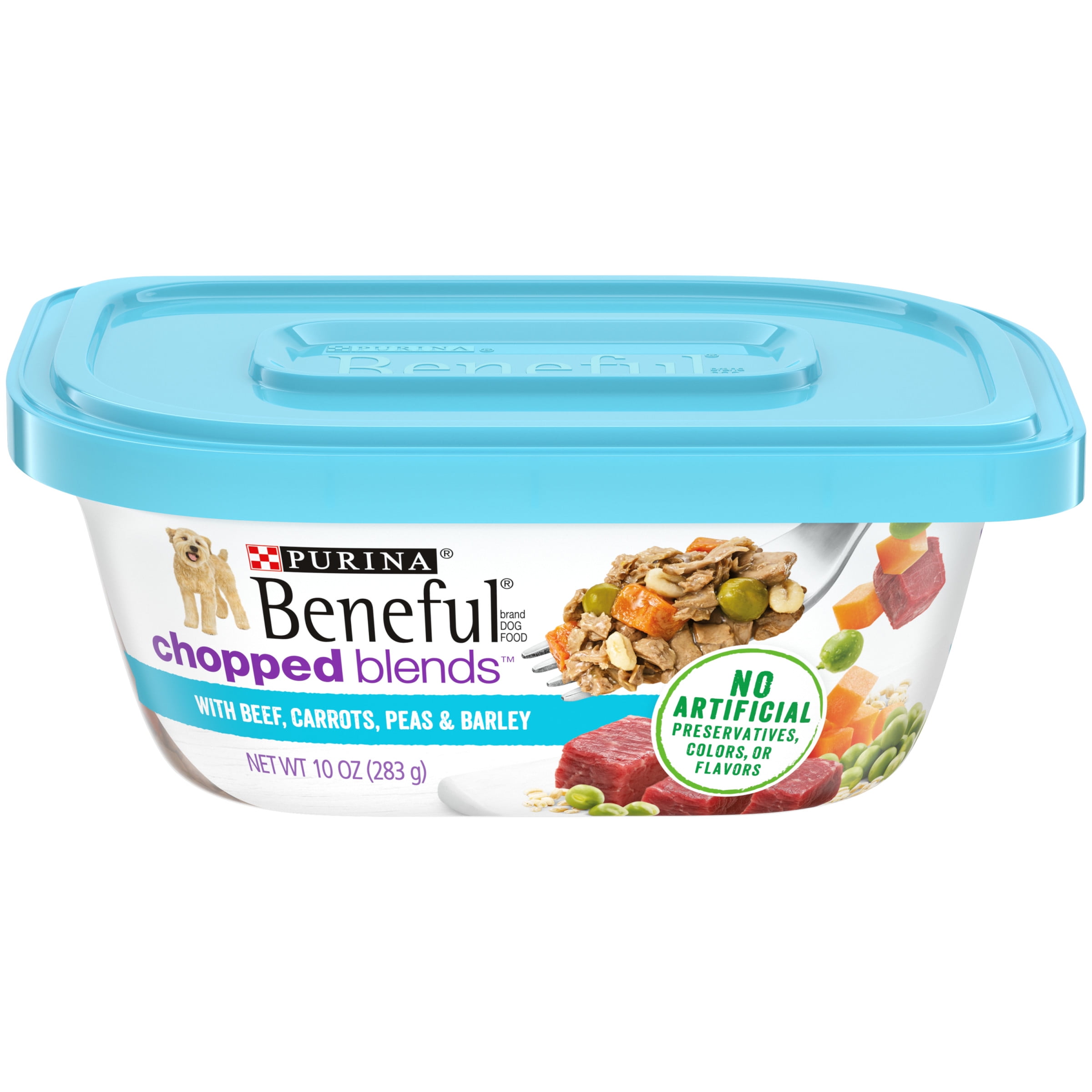 Purina Beneful High Protein Chopped Blends Beef Gravy Wet Dog Food, 10 oz Tub