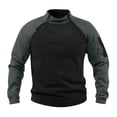 thumbnail image 1 of Blusa y camisa de manga larga con cuello alto para hombre, informal, de retazos, a la moda, de manga larga, con cuello alto y cremallera, para hombre, 1 of 5