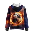 thumbnail image 3 of Psesaysky Boys Zip Up Hoodies Soccer Flame Print Teen Hooded Sweatshirts Warm Jackets Kids Fall Fashion Outfits Winter Clothes, Size S, 3 of 7