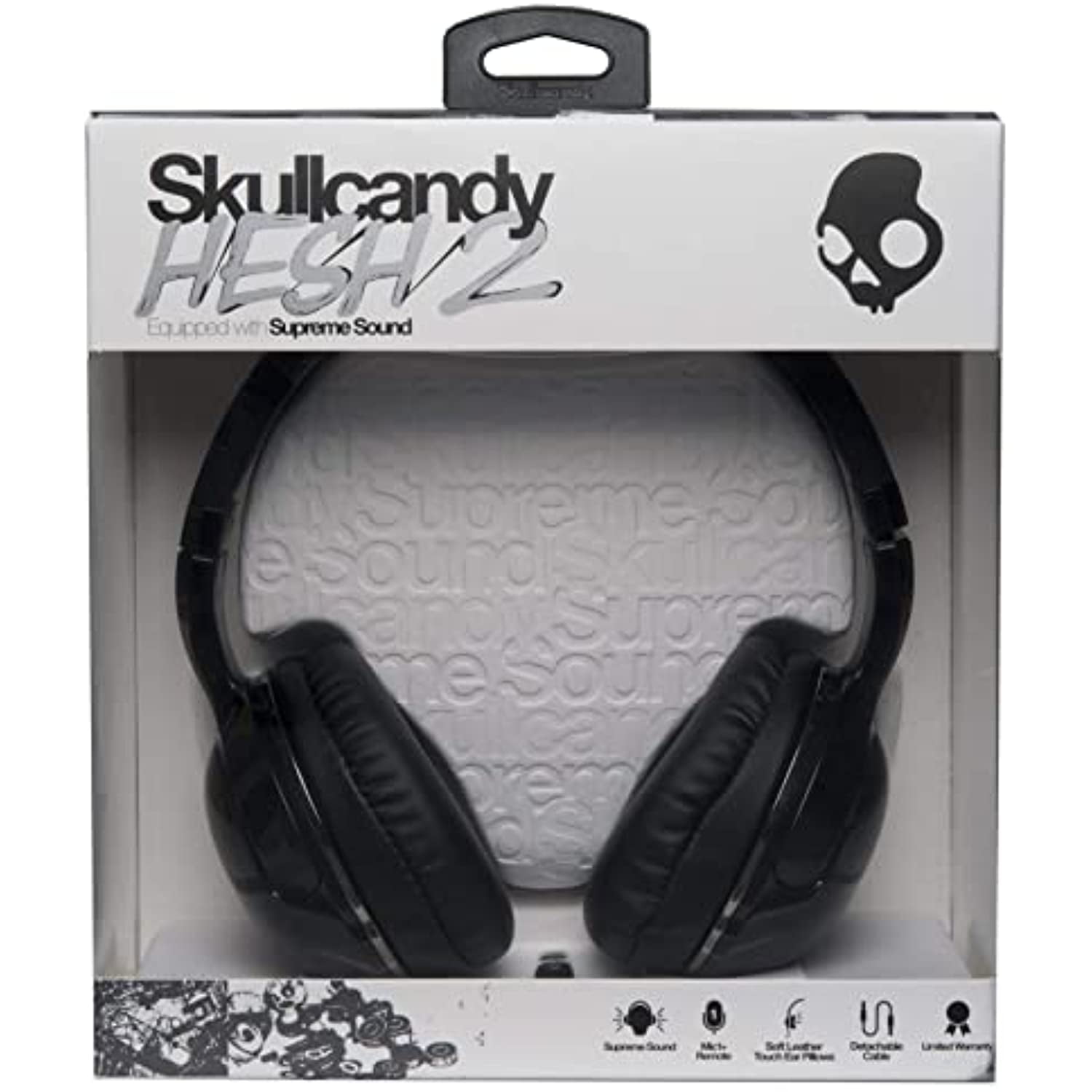 Restored Skullcandy Hesh 2 Over Ear Headphones with Mic Black Refurbished Walmart