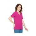 thumbnail image 4 of Turtle Bay New York Women’s Short Sleeve V-Neck Tee Shirt - Cotton Blend and Wrinkle Resistant, 4 of 7