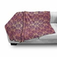 thumbnail image 3 of Damask Soft Flannel Fleece Blanket, Flower Featured Classic Damask Theme Pattern Original Royal French Inspired Style, Cozy Plush for Indoor and Outdoor Use, 50" x 60", Purple Salmon, by Ambesonne, 3 of 6