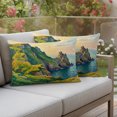 thumbnail image 3 of Green Mountains Outdoor Waterproof Throw Pillow Covers 20x12 Set of 2, Elegant Summer Botanical Modern Art Decorative Pillowcases Cushion Pillowcase for Couch Sofa Patio Outside Pillow Protector, 3 of 9
