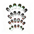 thumbnail image 4 of Medium Length Christmas Press on Nails 24Pcs, Black Snowman Spooky Fake Nails Set, Reusable False Nails for Holiday Party Daily Wear Women Girls, Christmas Nail Art, 4 of 6