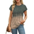 thumbnail image 4 of Ronuti Womens Printed Style Tops Short Sleeve Shirts Crew Neck Cute Trendy Basic Tunic, 4 of 9