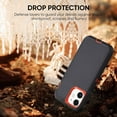 thumbnail image 6 of Compatible with iPhone 12 Case/iPhone 12 Pro Case 6.1-Inch (2020), Heavy Duty Defender 3-Layer Rugged Shockproof Drop Protective Cover Phone Cases for iPhone 12/12Pro, Dark Grey/Orange, 6 of 7