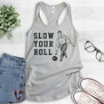 thumbnail image 2 of Slow Your Roll Tank Top, Ladies Racerback Tank Top, Bowling Tank, Funny Pun Tank, Silver Gray, Small, 2 of 3