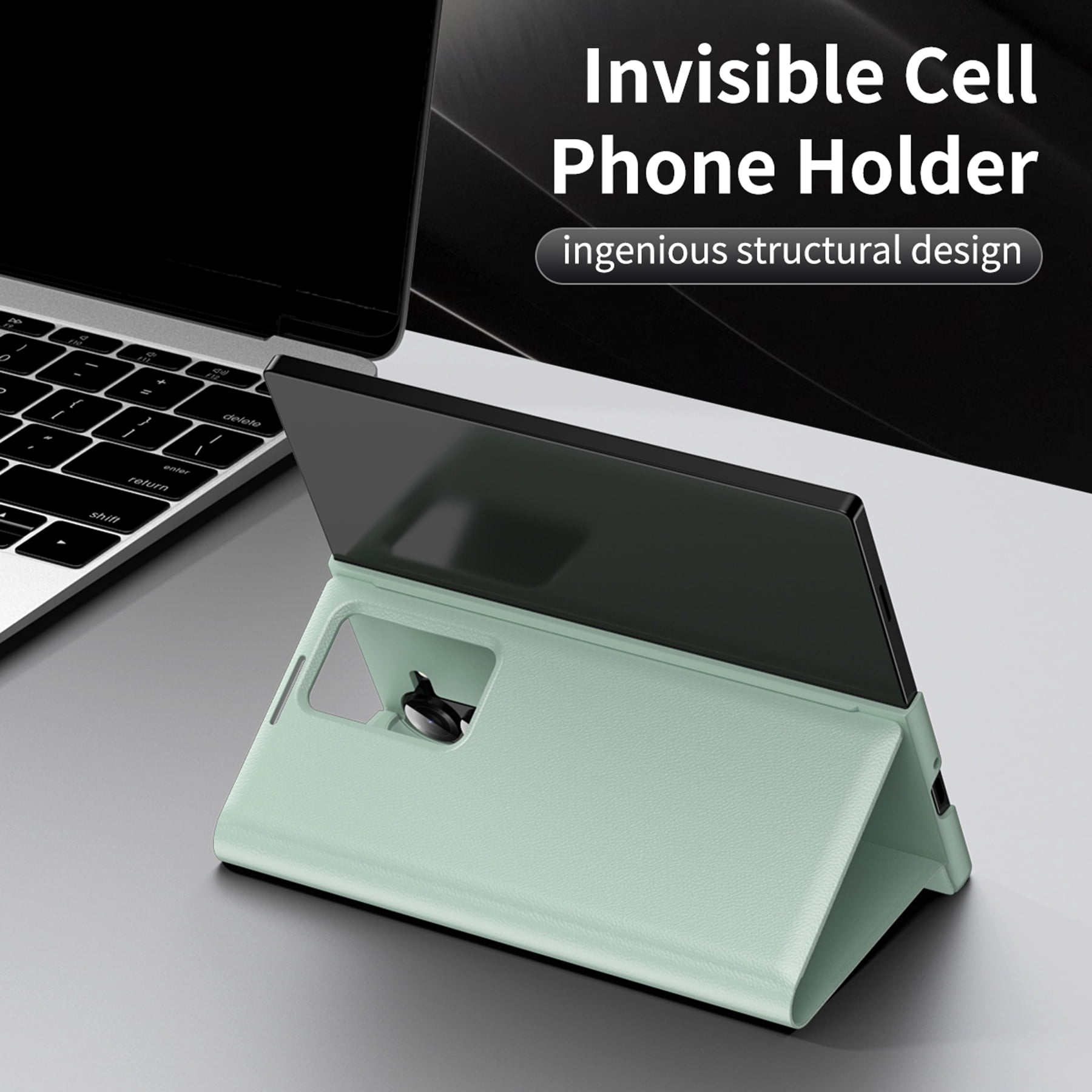 For Samsung Galaxy Z Fold 7 Case PU Leather Flip Case,With Intelligent Window,With Card Holder,Anti-fall Rugged Shockproof Protective Phone Case Cover for Samsung Galaxy Z Fold 7,Green